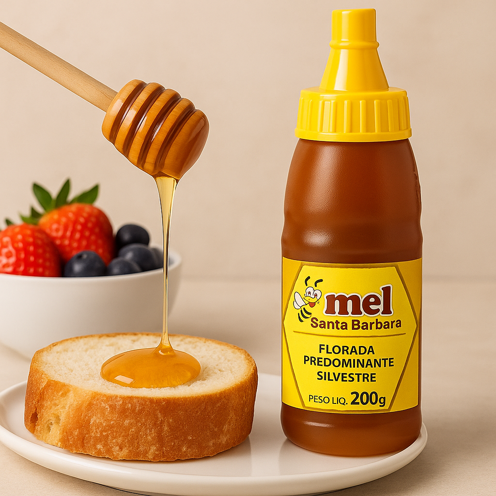 Mel Silvestre Puro Santa Bárbara | Bisnaga Prática com Tampa Anti-Gotas | Florada Predominante Silvestre